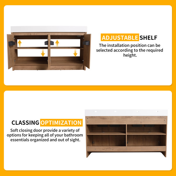 Latitude Run® Chiswick 59" Double Bathroom Vanity Set Wayfair